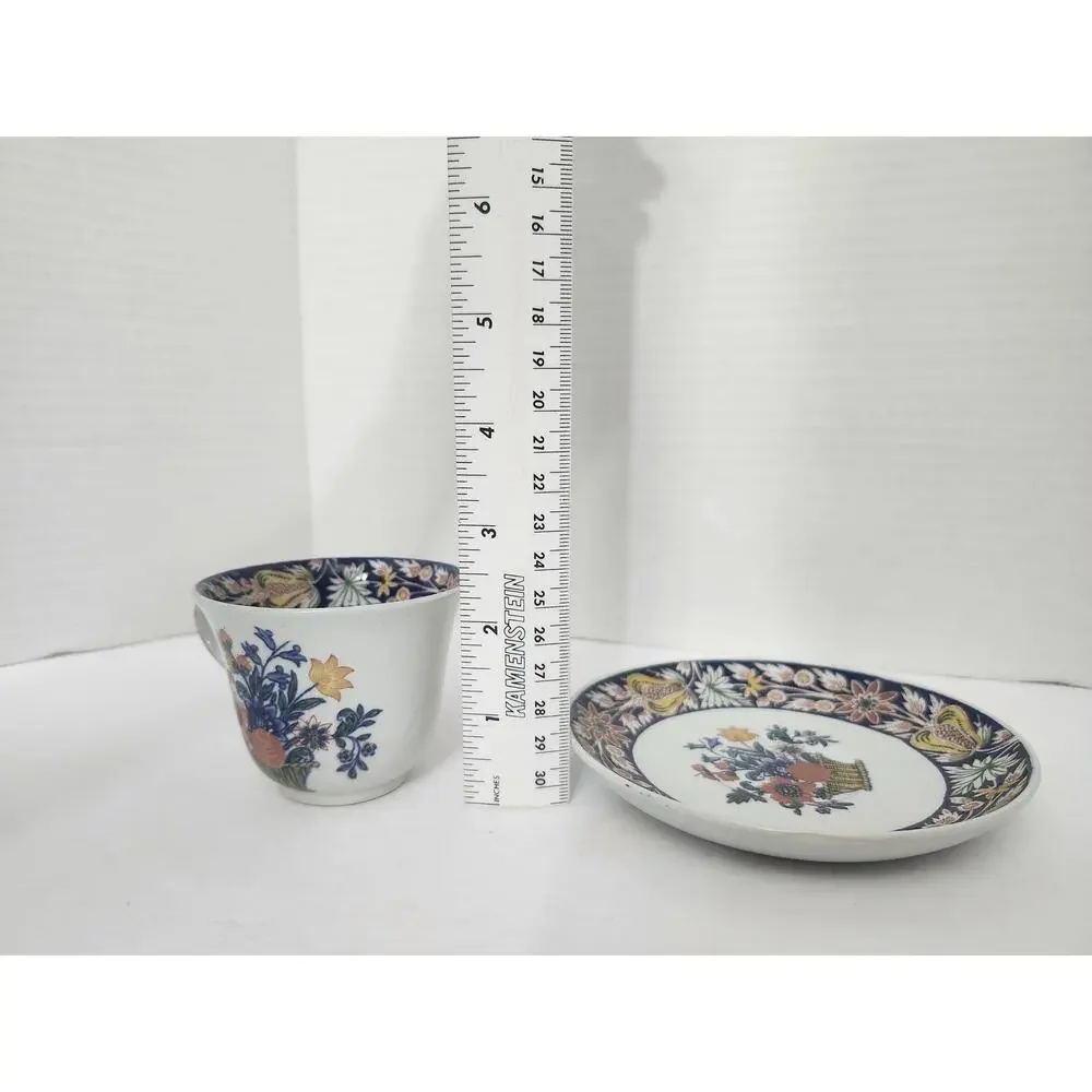 Wedgwood Etruria England Poterat Teacup Saucer Set 1920s Floral Basket
